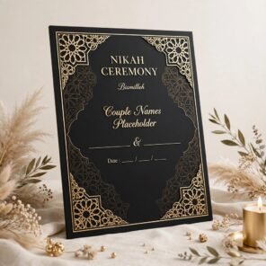 Nikkah Board Black & Gold
